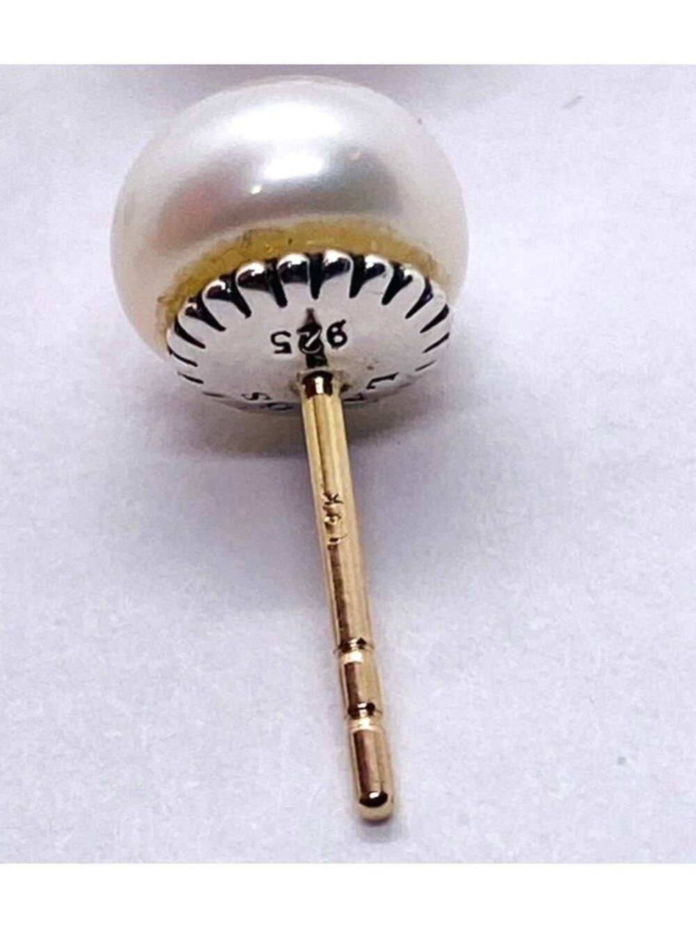 Lagos Sterling Silver 925 Luna Pearl Earrings 8mm 14K Post - Picture 8 of 8